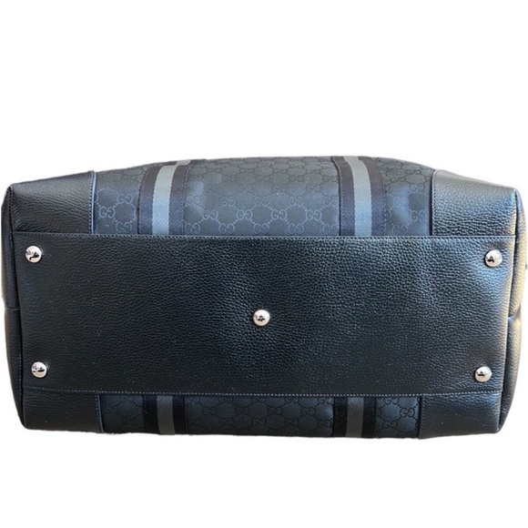Gucci black duffle bag unisex canvas and leather - Picture 9 of 12